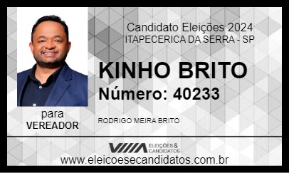 Candidato KINHO BRITO 2024 - ITAPECERICA DA SERRA - Eleições