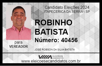 Candidato ROBINHO BATISTA  2024 - ITAPECERICA DA SERRA - Eleições