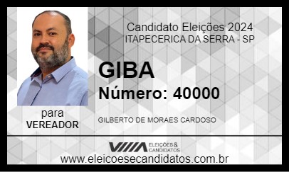 Candidato GIBA 2024 - ITAPECERICA DA SERRA - Eleições