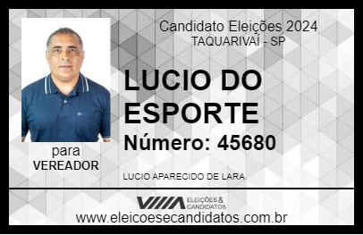 Candidato LUCIO DO ESPORTE 2024 - TAQUARIVAÍ - Eleições