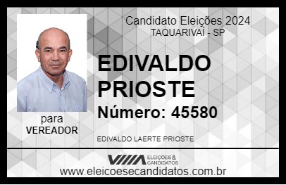 Candidato EDIVALDO PRIOSTE 2024 - TAQUARIVAÍ - Eleições