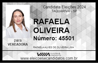 Candidato RAFAELA OLIVEIRA 2024 - TAQUARIVAÍ - Eleições