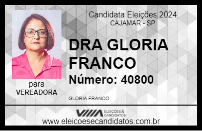 Candidato DRA  GLORIA FRANCO 2024 - CAJAMAR - Eleições