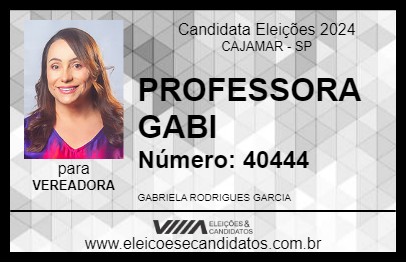 Candidato PROFESSORA GABI 2024 - CAJAMAR - Eleições