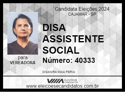 Candidato DISA ASSISTENTE SOCIAL 2024 - CAJAMAR - Eleições