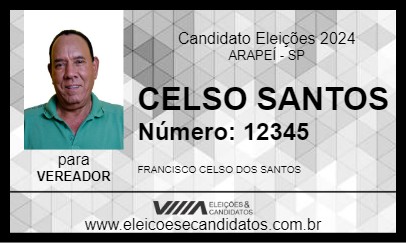 Candidato CELSO SANTOS 2024 - ARAPEÍ - Eleições