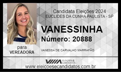 Candidato VANESSINHA 2024 - EUCLIDES DA CUNHA PAULISTA - Eleições