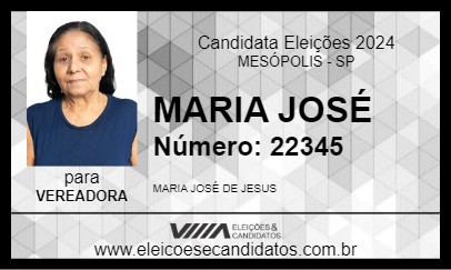 Candidato MARIA JOSÉ 2024 - MESÓPOLIS - Eleições