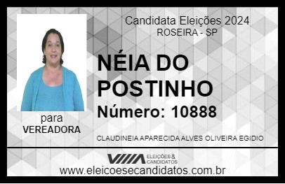 Candidato CLAUDINEIA APARECIDA 2024 - ROSEIRA - Eleições