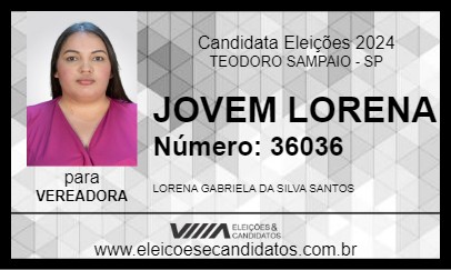 Candidato JOVEM LORENA 2024 - TEODORO SAMPAIO - Eleições