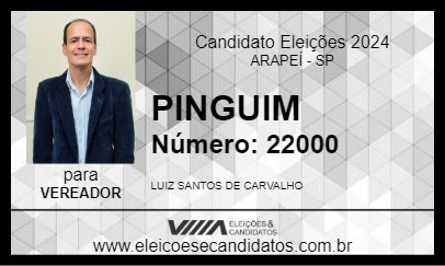 Candidato PINGUIM 2024 - ARAPEÍ - Eleições