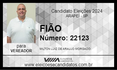 Candidato FIÃO 2024 - ARAPEÍ - Eleições