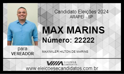 Candidato MAX MARINS 2024 - ARAPEÍ - Eleições