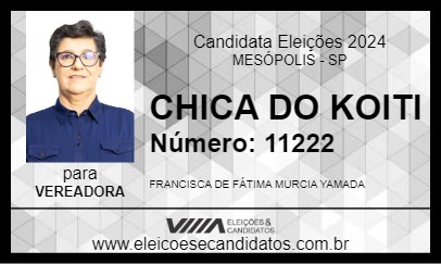 Candidato CHICA DO KOITI 2024 - MESÓPOLIS - Eleições