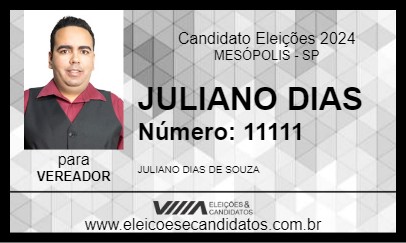 Candidato JULIANO DIAS 2024 - MESÓPOLIS - Eleições