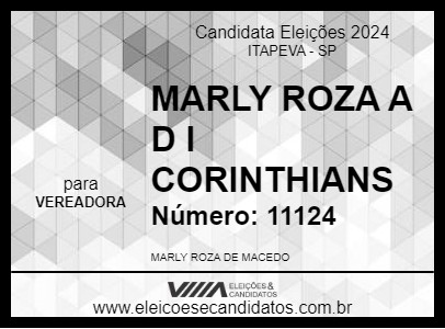 Candidato MARLY ROZA A D I CORINTHIANS 2024 - ITAPEVA - Eleições