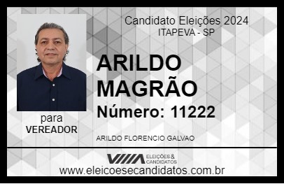 Candidato ARILDO MAGRÃO 2024 - ITAPEVA - Eleições