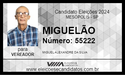 Candidato MIGUELÃO 2024 - MESÓPOLIS - Eleições