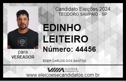 Candidato EDINHO LEITEIRO 2024 - TEODORO SAMPAIO - Eleições