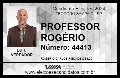 Candidato PROFESSOR ROGÉRIO 2024 - TEODORO SAMPAIO - Eleições