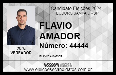 Candidato FLAVIO AMADOR 2024 - TEODORO SAMPAIO - Eleições