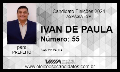 Candidato IVAN DE PAULA 2024 - ASPÁSIA - Eleições