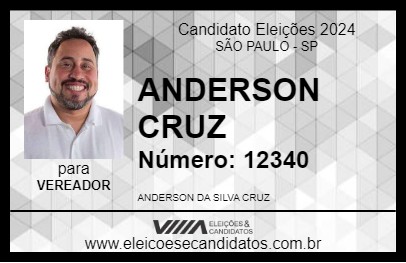 Candidato ANDERSON CRUZ  2024 - SÃO PAULO - Eleições