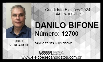 Candidato DANILO BIFONE 2024 - SÃO PAULO - Eleições