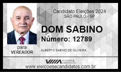 Candidato DOM SABINO 2024 - SÃO PAULO - Eleições