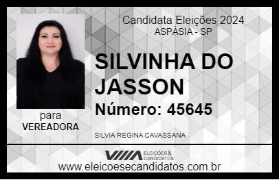 Candidato SILVINHA DO JASSON 2024 - ASPÁSIA - Eleições