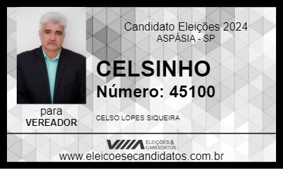 Candidato CELSINHO 2024 - ASPÁSIA - Eleições