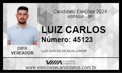 Candidato LUIZ CARLOS 2024 - ASPÁSIA - Eleições