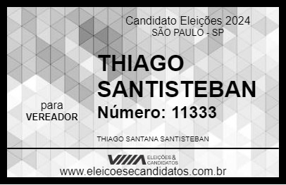 Candidato THIAGO SANTISTEBAN 2024 - SÃO PAULO - Eleições