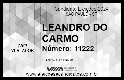 Candidato LEANDRO DO CARMO 2024 - SÃO PAULO - Eleições