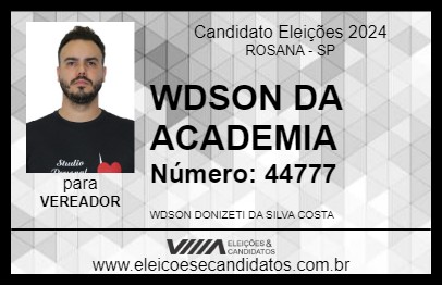 Candidato WDSON DA ACADEMIA 2024 - ROSANA - Eleições