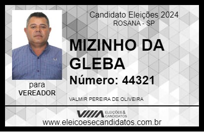 Candidato MIZINHO DA GLEBA 2024 - ROSANA - Eleições