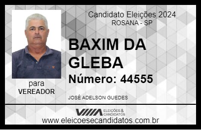 Candidato BAXIM DA GLEBA 2024 - ROSANA - Eleições