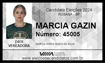 Candidato MARCIA GAZIN 2024 - ROSANA - Eleições