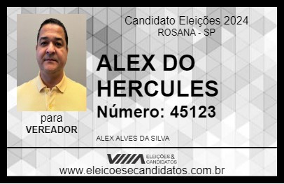 Candidato ALEX DO HERCULES 2024 - ROSANA - Eleições