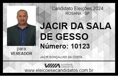 Candidato JACIR DA SALA DE GESSO 2024 - ROSANA - Eleições