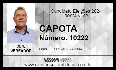 Candidato CAPOTA 2024 - ROSANA - Eleições