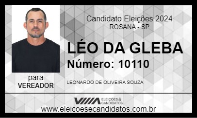 Candidato LÉO DA GLEBA 2024 - ROSANA - Eleições