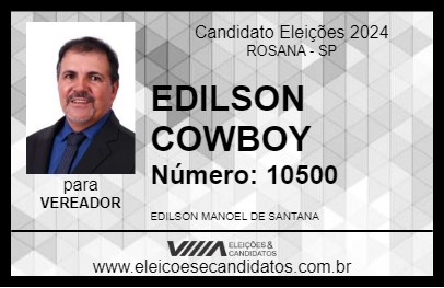 Candidato EDILSON COWBOY 2024 - ROSANA - Eleições