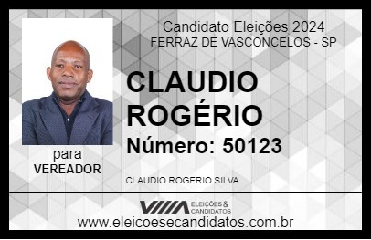 Candidato CLAUDIO ROGÉRIO 2024 - FERRAZ DE VASCONCELOS - Eleições