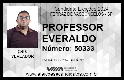 Candidato PROFESSOR EVERALDO 2024 - FERRAZ DE VASCONCELOS - Eleições