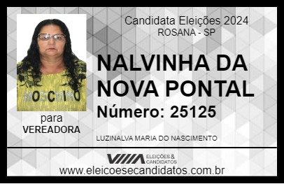 Candidato NALVINHA DA NOVA PONTAL 2024 - ROSANA - Eleições