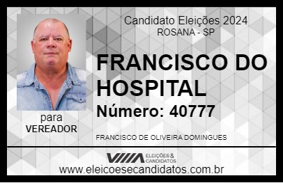 Candidato FRANCISCO JARDINEIRO 2024 - ROSANA - Eleições