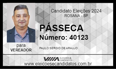 Candidato PÁSSECA 2024 - ROSANA - Eleições