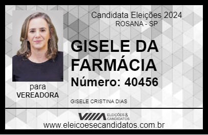 Candidato GISELE DA FARMÁCIA 2024 - ROSANA - Eleições