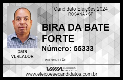 Candidato BIRA DA BATE FORTE 2024 - ROSANA - Eleições